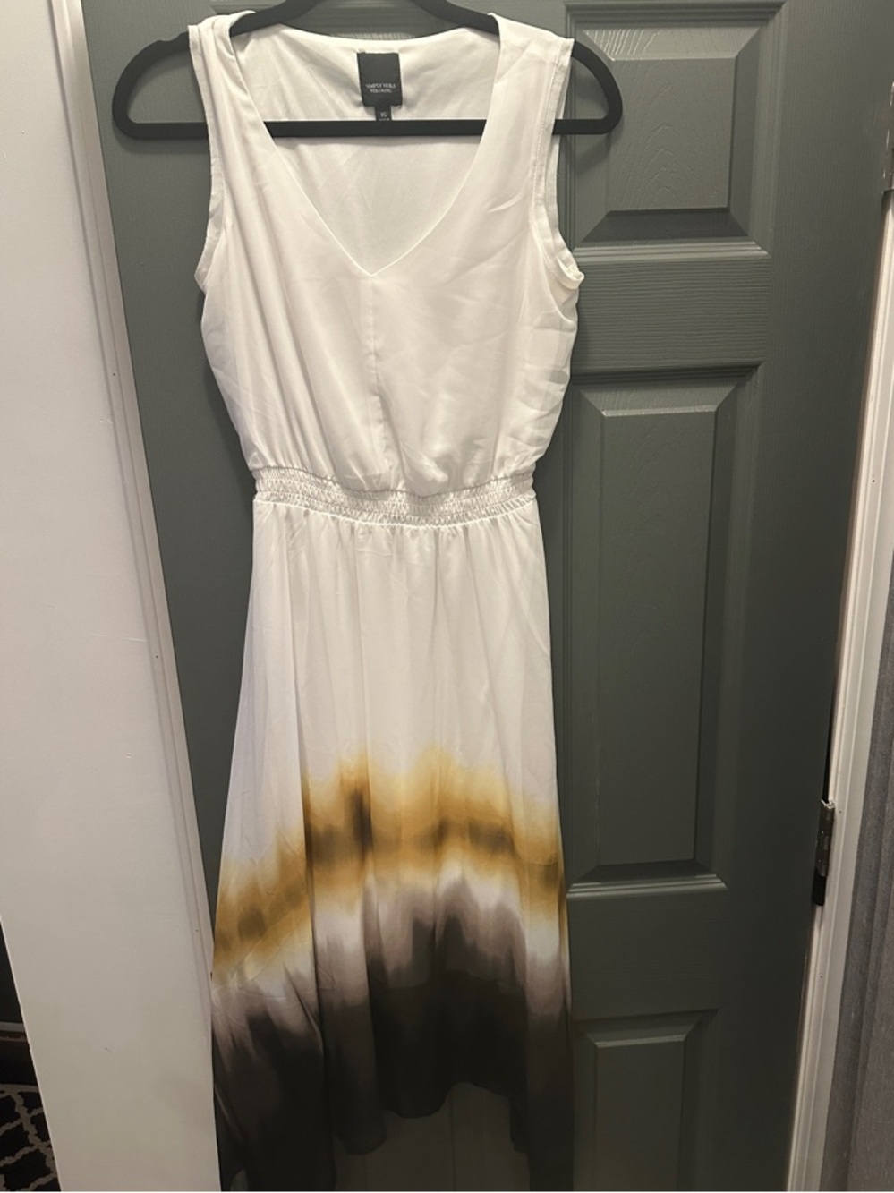 Simply Vera Vera Wang White Maxi Dress with Gold and Brown Ombre
